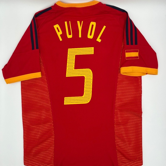 Puyol #5 Spain 2002/2003/2004 ORIGINAL Adidas Vintage Rare Soccer Jersey M